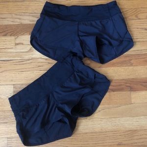 Two Lululemon Speed Up Shorts